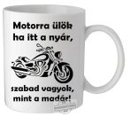 Motorra ülök bögre