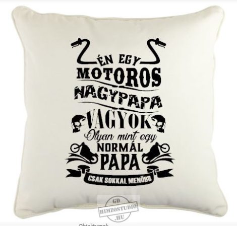 Motoros nagypapa párna